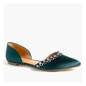 J. Crew Satin Jeweled Zoe D'ORSAY Flats Size 7.0